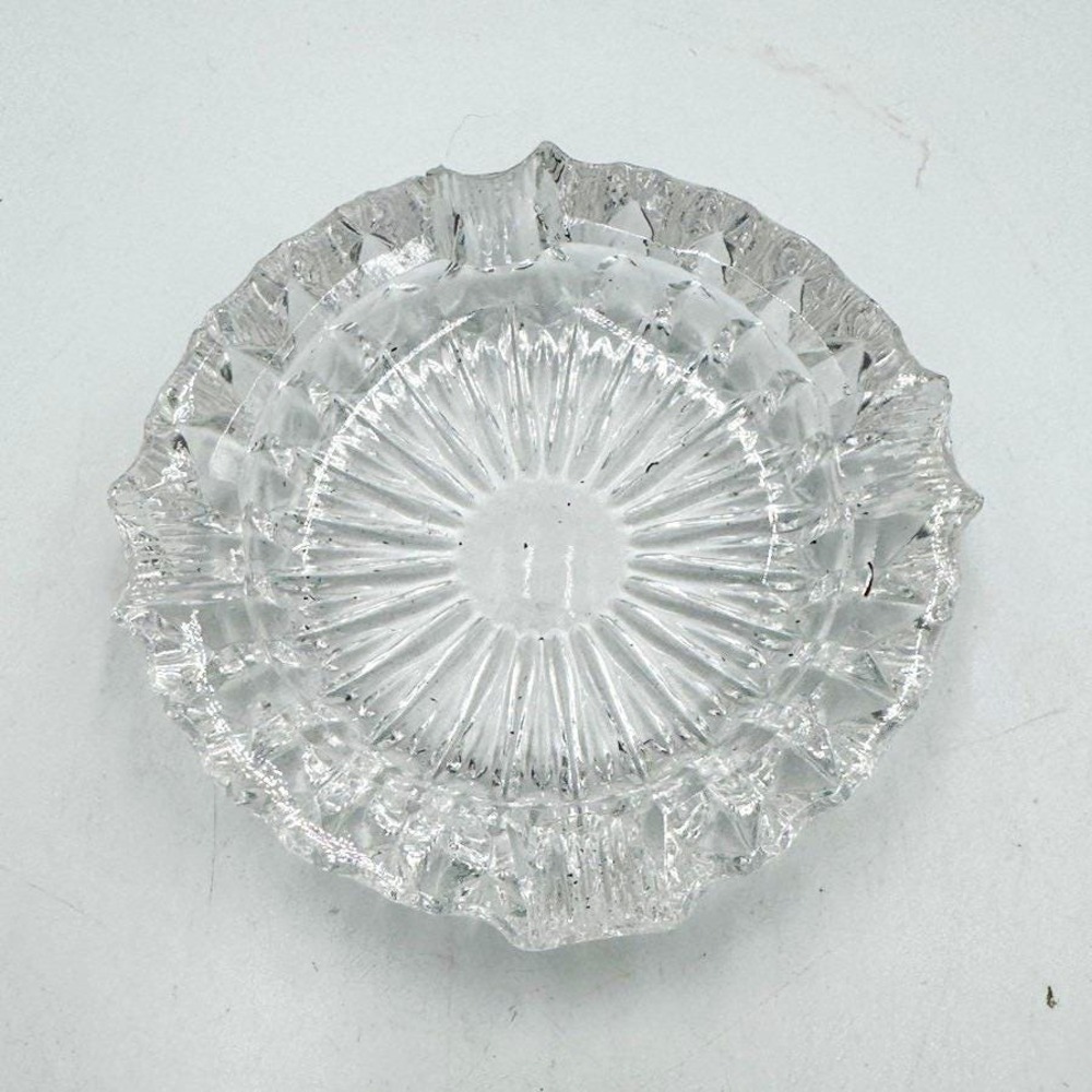Clear Pressed Glass Round Ashtray Dish 4 in Diameter Decorative Glass